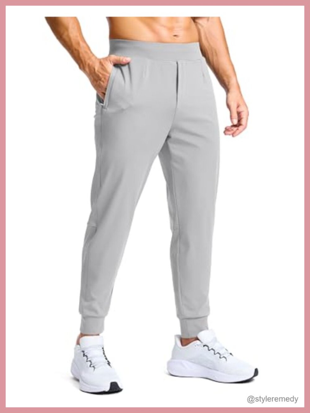 Men's Golf Joggers Pants with Zipper Pockets Stretch Sweatpants